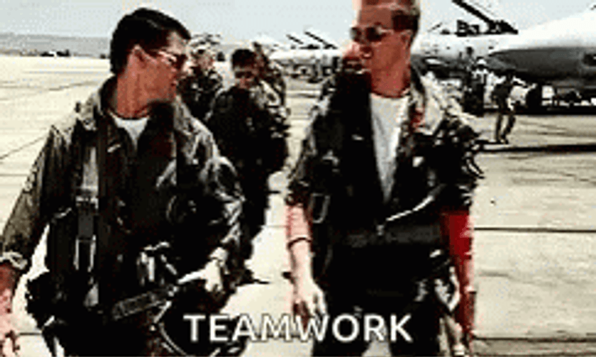 Teamwork Top Gun High Five GIF
