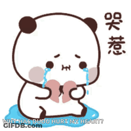 Tears Pooling Heartbreak Animated Panda Bear GIF