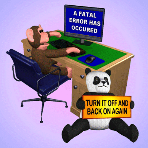 Technical Difficulties Monkey And Panda GIF