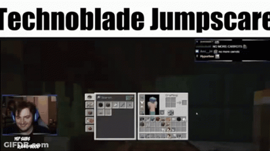 Technoblade Being A Jump Scare GIF