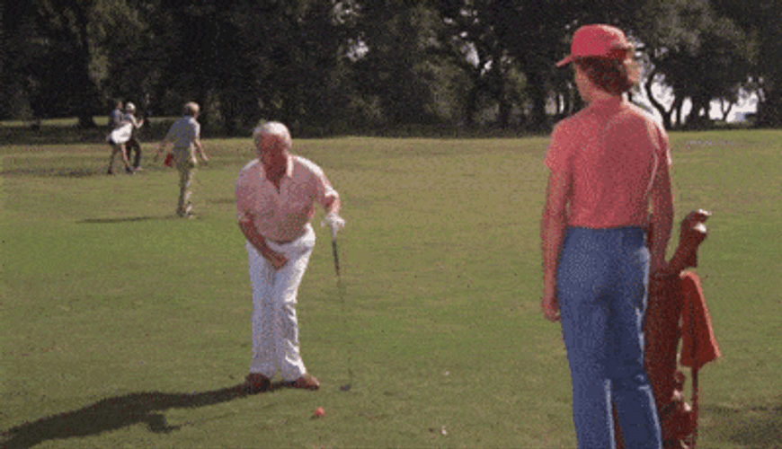 Ted Knight Jumping In Pain In Caddyshack Movie GIF