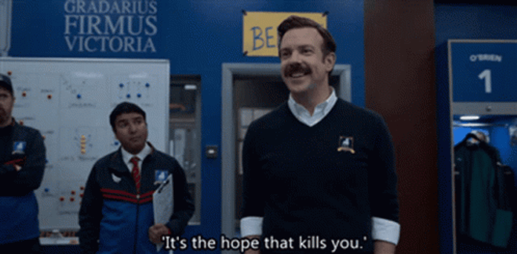 Ted Lasso Believe Message During Huddle GIF