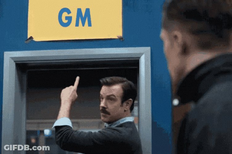 Ted Lasso Believe Replaced With GM GIF