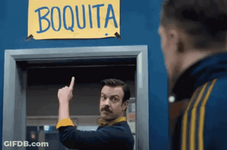 Ted Lasso Believe Sign Replaced With Boquita GIF