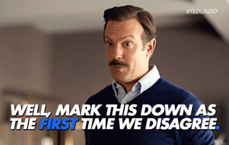 Ted Lasso Disagree GIF