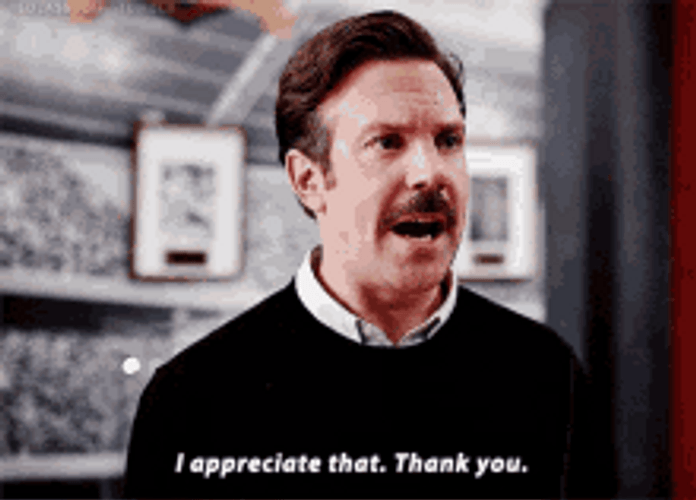 Ted Lasso Thank You I Appreciate You GIF