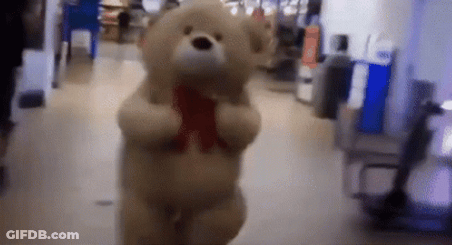 Ted Running Shredding Cotton Slowly GIF