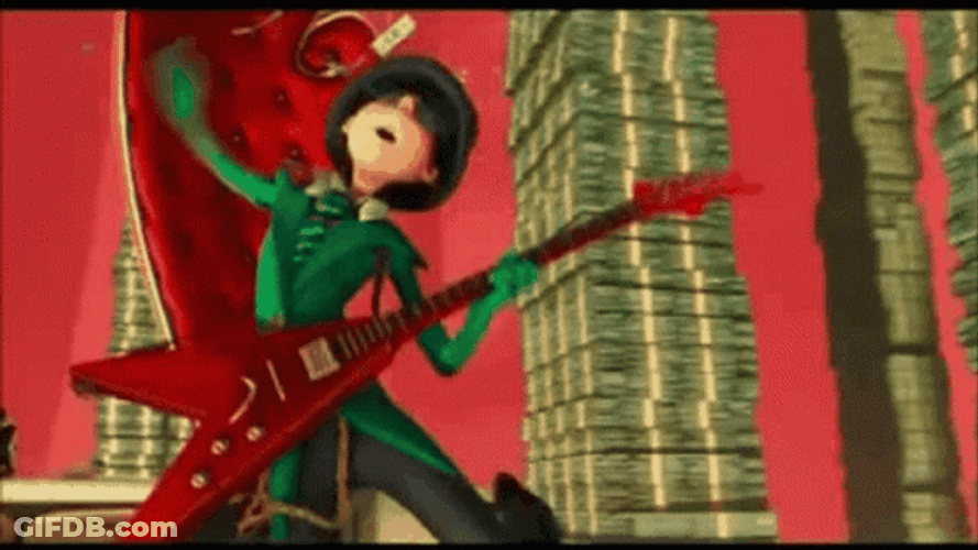 Ted Singing Above The Onceler Tower With Bundle Of Money GIF