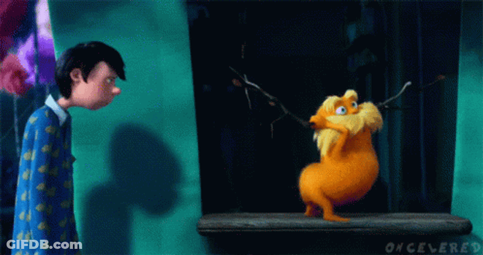 Ted Splashed Water To Lorax From The Onceler GIF