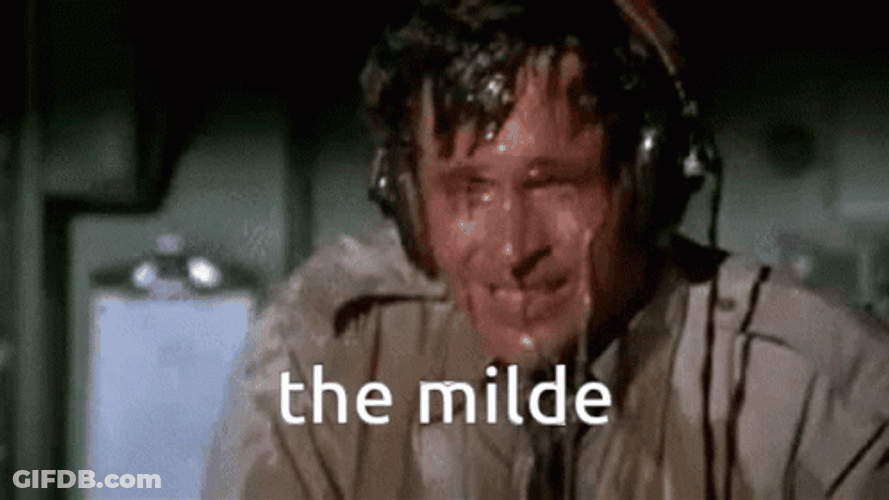 Ted Strike Airplane Sweating "The Milde" GIF
