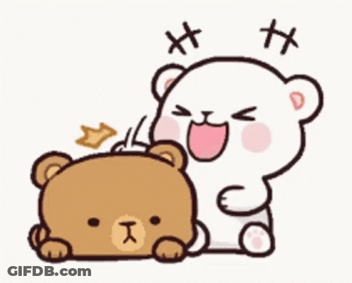 Teddy Bear And White Bear Hugging GIF