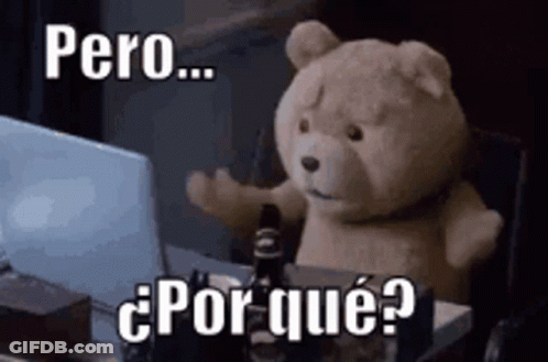 Teddy Bear At Desk Asking Why GIF