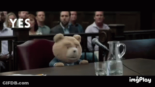 Teddy Bear At Microphone Saying Yes GIF