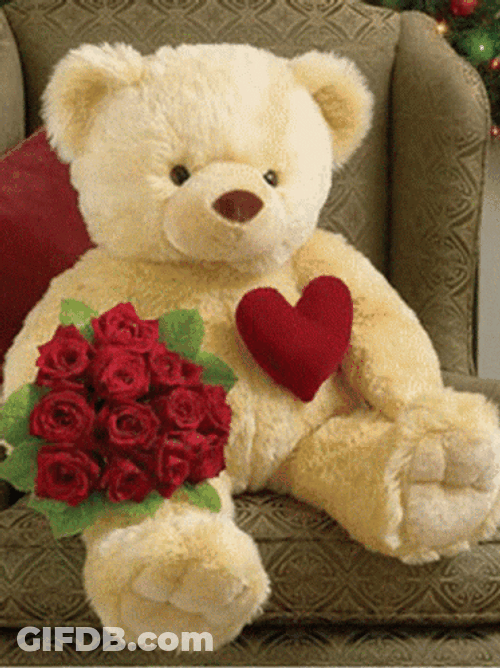 Teddy Bear Beating Heart GIF