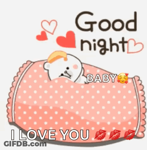 Teddy Bear Bed Goodnight Baby I Love You GIF