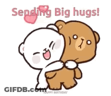 Teddy Bear Big Bear Hugs Pink Hearts GIF