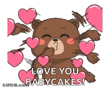 Teddy Bear Blowing Kiss With Love You Babycakes GIF