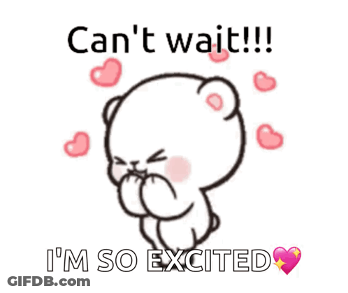 Teddy Bear Can't Wait I'm So Excited GIF