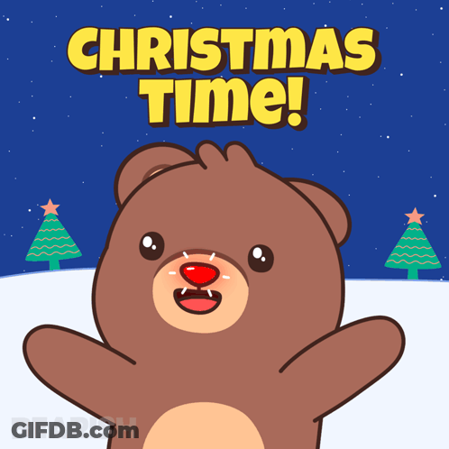 Teddy Bear Christmas Time GIF