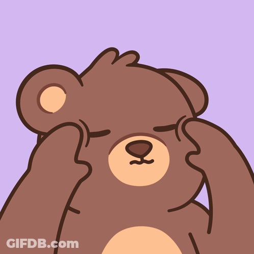 Teddy Bear Covering Face With Hands GIF