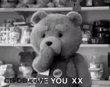Teddy Bear Covering Mouth GIF