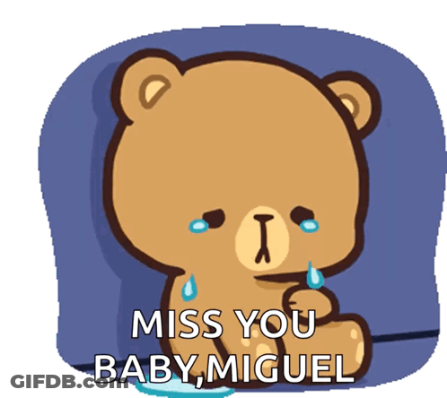 Teddy Bear Crying Miss You Baby Miguel GIF