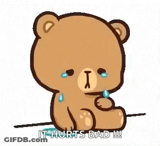 Teddy Bear Crying On Stick Hurts Bad GIF