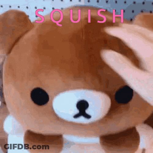 Teddy Bear Cute Head Squish GIF