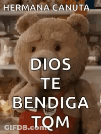 Teddy Bear Dios Te Bendiga Tqm GIF