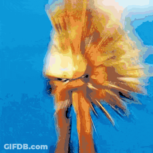 Teddy Bear Dressed As Porcupine Against Blue Background GIF