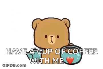 Teddy Bear Drinking Coffee GIF