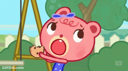Teddy Bear Eating Cookie With ABC Logo GIF