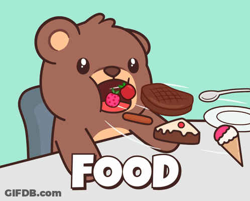 Teddy Bear Eating Food GIF