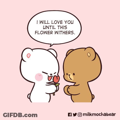 Teddy Bear Giving Flower GIF