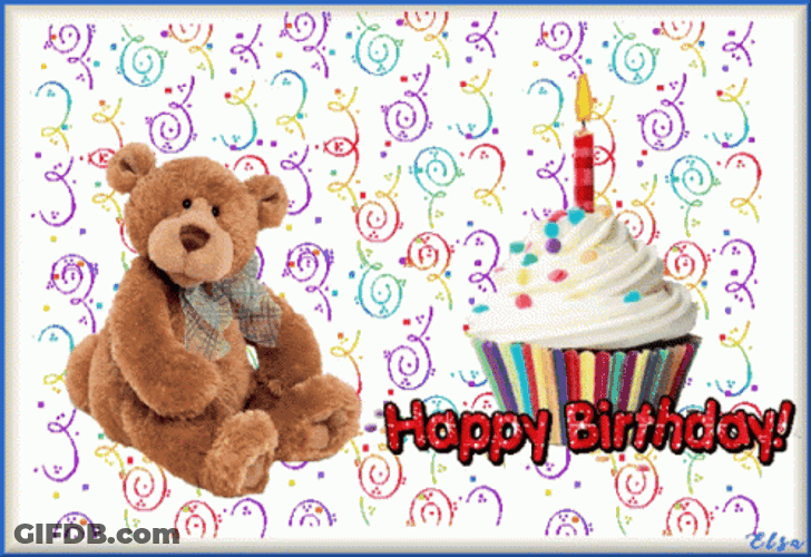 Teddy Bear Happy Birthday GIF