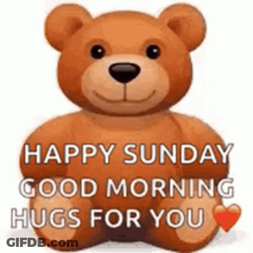 Teddy Bear Happy Sunday Good Morning Hugs For You GIF