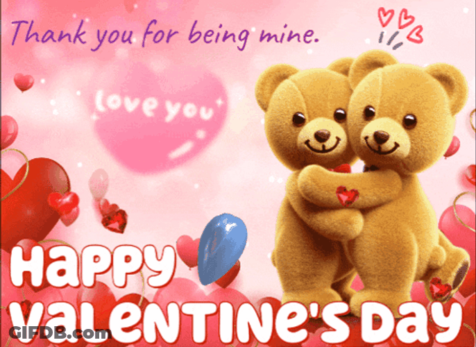 Teddy Bear Happy Valentines Day GIF