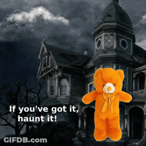 Teddy Bear Haunted House GIF