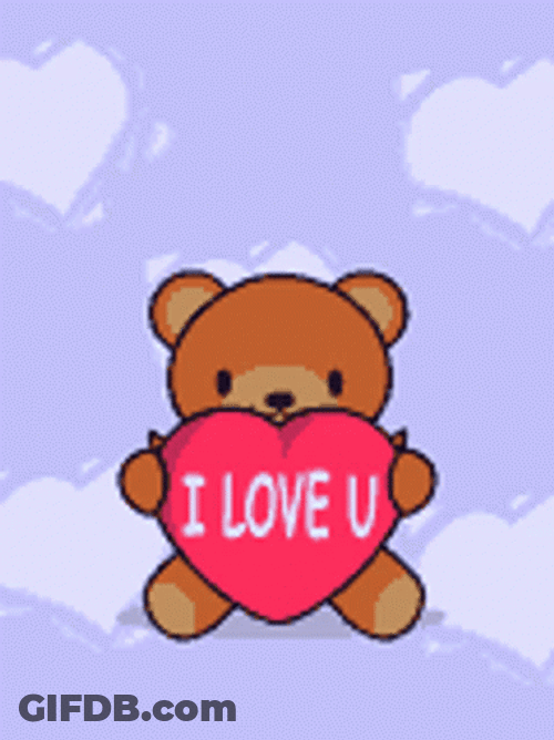 Teddy Bear Heart I Love You GIF