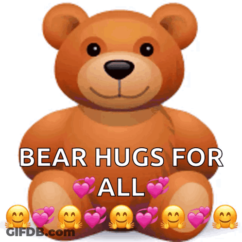 Teddy Bear Hearts Smileys Saying Bear Hugs All GIF