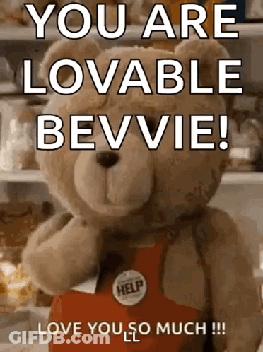 Teddy Bear Help Apron Saying You Are Lovable Bevvie GIF