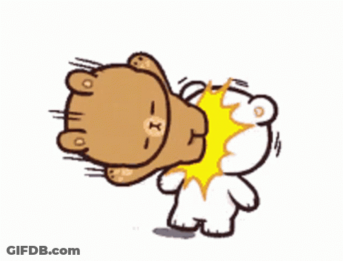 Teddy Bear Hitting Another Teddy Bear GIF