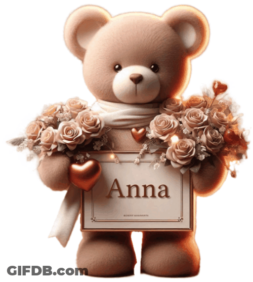 Teddy Bear Holding Anna GIF
