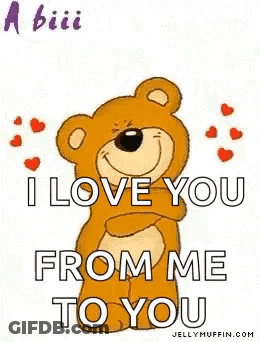 Teddy Bear Holding Arms Out Saying A Big Hug From Me To U GIF