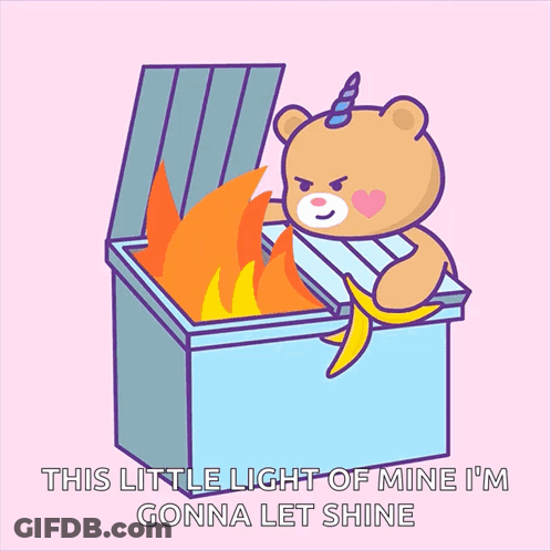 Teddy Bear Holding Banana Saying This Little Light GIF