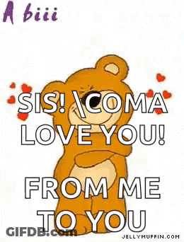 Teddy Bear Holding Big Hug Sign GIF