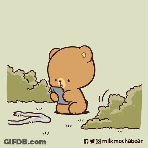 Teddy Bear Holding Cell Phone GIF