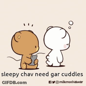 Teddy Bear Holding Cell Phone Next To Sleeping Teddy Bear GIF
