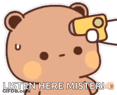 Teddy Bear Holding Cheese Says Listen Here Mister GIF