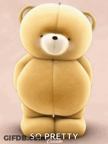 Teddy Bear Holding Flowers GIF